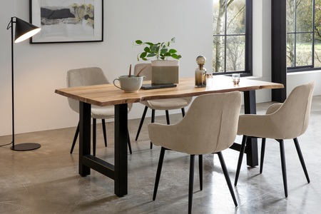 mutoni casual, Essgruppe Dining III Massivholz Akazie natur beige 180 (5-tlg.), Essgruppe Dining III Massivholz Akazie natur beige 180 (5-tlg.)