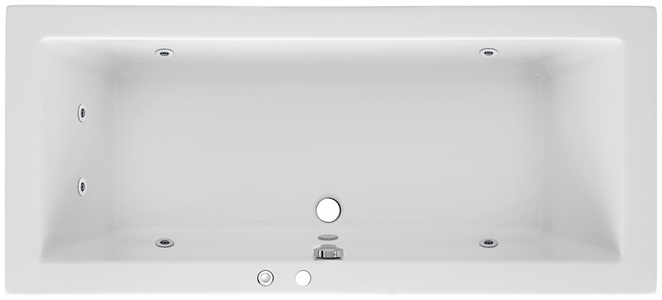 OTTOFOND, OTTOFOND Whirlpool-Badewanne »Cubic«, (Komplett-Set, 1 tlg.), Typ 1, chrom, 