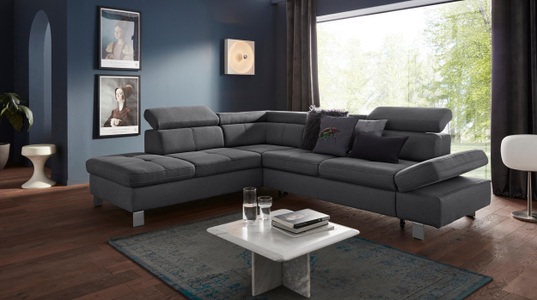 exxpo - sofa fashion Ecksofa, mit Kopf- bzw. Rückenverstellung, wahlweise mit Bettfunktion und Bettkasten