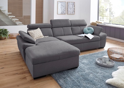 exxpo - sofa fashion Ecksofa, inklusive Kopfteil- und Armteilverstellung, wahlweise mit Bettfunktion
