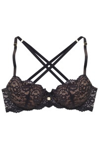 Jette, JETTE Push-up-BH, JETTE Push-up-BH, mit raffinierten Trägern in Bänder-Optik, sexy Dessous