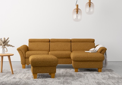 HOME AFFAIRE, Home affaire Ecksofa, wahlweise mit Bett mit klappbaren Rollen, Kasten und Kopfverstellung, Home affaire Ecksofa »Lindgren L-Form«, wahlweise mit Bett mit klappbaren Rollen, Kasten und Kopfverstellung