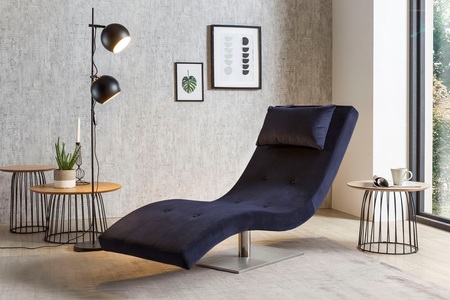 mutoni casual, Relaxliege Samt blau, SalesFever Relaxsessel