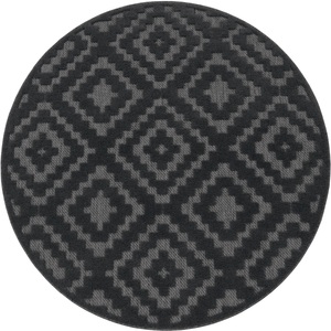 PACO HOME, Paco Home Teppich »Livorno 672«, rund, Uni-Farben, Scandi, Rauten Muster, Hoch-Tief Effekt, Outdoor geeignet, Paco Home Teppich »Livorno 672«, rund, 14 mm Höhe, Uni-Farben, Scandi, Rauten Muster, Hoch-Tief Effekt, Outdoor geeignet