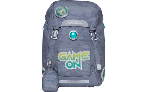 Beckmann, Beckmann Schulrucksack »Classic Game«, BECKMANN Schulrucksack Classic mit Wendetasche, Game On mit LED