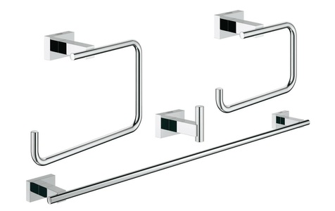 Grohe, GROHE Bad-Set Essentials Cube Chrom, 4, GROHE Badezimmer-Set Essentials Cube Chrom, 4 in 1