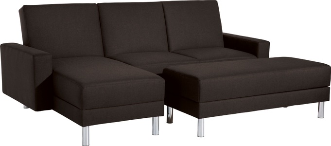 MAX WINZER, Max Winzer® Schlafsofa »Just Fresh«, Schlafsofa mit Recamiere, mit Rückenverstellung, Max Winzer® Schlafsofa »Just Fresh modernes kubisches Sofa, Rückenverstellung für Sitzkomfort«, Recamiere links oder rechts montierbar, elegante Metallfüsse