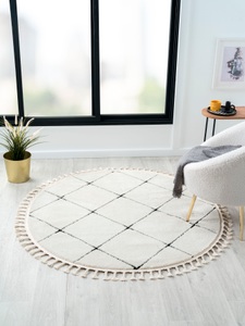Myflair Möbel & Accessoires Hochflor-Teppich »Moroccan Square«, rund, modern, marokkanisches Design, Rauten Muster, weich durch Hochflor