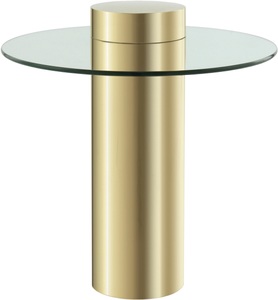 Kayoom, Kayoom Beistelltisch »Beistelltisch Ontario 125«, Minimalistisches Design, Säulengestell, pflegeleicht, Kayoom Beistelltisch »Ontario 125, Runde Glasplatte aus Sicherheitsglas, 100% Edelstahl«, (1 St.), Minimalistisches Design, Säulengestell, pflegeleicht