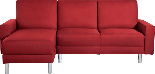 MAX WINZER, Max Winzer® Schlafsofa »Just Fresh«, Schlafsofa mit Recamiere, mit Rückenverstellung, Max Winzer® Schlafsofa »Just Fresh modernes kubisches Sofa, Rückenverstellung für Sitzkomfort«, Recamiere links oder rechts montierbar, elegante Metallfüsse