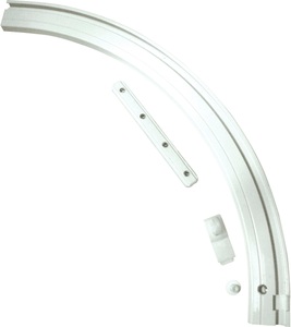 Gardinia, GARDINIA Gardinenschiene »Rundbogen«, 1 läufig-läufig, Fixmass, Serie Aluminium-Vorhangschiene, 
