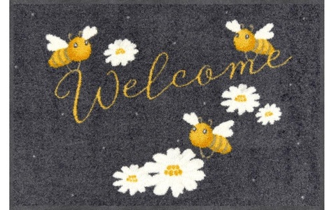 SALONLOEWE, Salonloewe Fußmatte Welcome Bees, Salonloewe Fussmatte »Salonlöwe Welcome Bees«, quadratisch, - mm Höhe