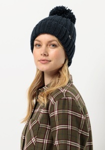 Jack Wolfskin, Jack Wolfskin Strickmütze Damen Highloft Knit Beanie Women S blau night blue, Jack Wolfskin HIGHLOFT Beanie Damen