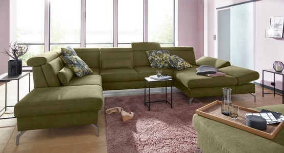 sit&more Wohnlandschaft, Fusshöhe 15 cm, inklusive Sitztiefen-, Armteil- und Kopfteilverstellung