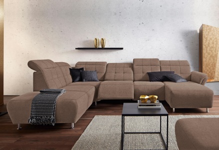 PLACES OF STYLE, Places of Style Wohnlandschaft »Manhattan«, 2 Sitze mit elektrischer Relaxfunktion, verstellbare Armlehnen, Places of Style Wohnlandschaft »Manhattan U-Form«, 2 Sitze mit elektrischer Relaxfunktion, verstellbare Armlehnen