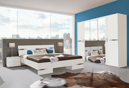 Wimex, Wimex Schlafzimmer-Set »Anna« (Set, 4-tlg), MID.YOU Schlafzimmer in , Anna , Holz, Glas, Holzwerkstoff , 3 Fächer , 180 cm , Dekorfolie , 001787006701