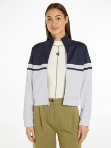 Tommy Hilfiger, Tommy Hilfiger Sweatjacke »BLOCKED STRIPE REG ZIPTHRU HWK«, mit Logostickerei, Tommy Hilfiger Sweatjacke »BLOCKED STRIPE REG ZIPTHRU HWK«, mit Logostickerei