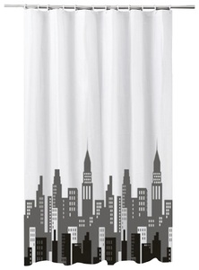 ADOB, ADOB Duschvorhang »City«, Breite 180 cm, Höhe 200 cm, waschbar, inkl. 12 Vorhangringe, ADOB Duschvorhang »City«, Höhe 200 cm, waschbar, inkl. 12 Vorhangringe