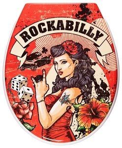 ADOB, Adob WC-Sitz »Rockabilly«, Mit Absenkautomatik, ADOB WC-Sitz »Rockabilly«, Absenkautomatik, zur Reinigung abnehmbar