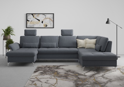 INOSIGN, INOSIGN Wohnlandschaft »Palm Beach«, Federkern, mit Sitztiefenverstellung, wahlweise mit Bettfunktion, Bettkasten und Armteilverstellung, INOSIGN Wohnlandschaft »Palm Beach U-Form«, Federkern, mit Sitztiefenverstellung, wahlweise mit Bettfunktion