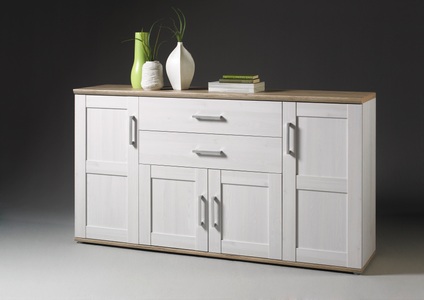 Ridgevalley, home24 Sideboard Halsoy II, HBZ Sideboard »Romance im Landhaustil, Wohnzimmerschrank BxHxT 186x100x46 cm«, (1 St.), Landhaustil, Wohnzimmerschrank in Sibiu Lärche NB
