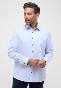 ETERNA Mode GmbH, ETERNA Fineliner Twill-Hemd COMFORT FIT, COMFORT FIT Hemd in hellblau gestreift