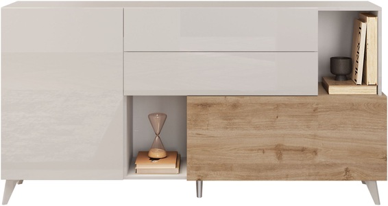INOSIGN Sideboard »Monaco Breite 181 cm, Anrichte mit 1 Tür, 1 Klappe u. 2 Schubkästen«, Kommode, Soft/Self Closing
