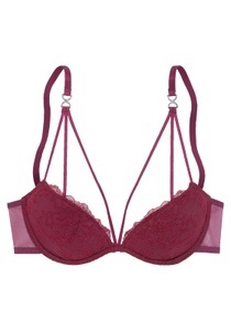 Lascana, LASCANA Push-up-BH, aus Spitze mit hübscher Bändchenoptik, sexy Dessous, LASCANA Push-up-BH, aus Spitze mit hübscher Bändchenoptik, sexy Dessous