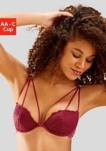 Lascana, LASCANA Push-up-BH, aus Spitze mit hübscher Bändchenoptik, sexy Dessous, LASCANA Push-up-BH, aus Spitze mit hübscher Bändchenoptik, sexy Dessous