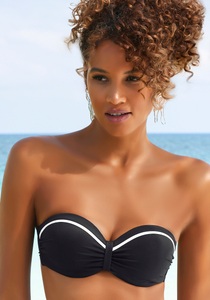 VIVANCE, Vivance Bügel-Bandeau-Bikini-Top »Lorena«, mit kontrastfarbenem Piping, Vivance Bügel-Bandeau-Bikini-Top »Lorena«, mit kontrastfarbenem Piping