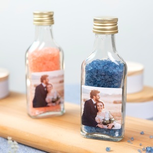 smartphoto, Mini-Flaschen mit Sticker Quadratisch - 12 Stk. zur Hochzeit, Mini-Flaschen mit Sticker Quadratisch - 12 Stk. zur Hochzeit