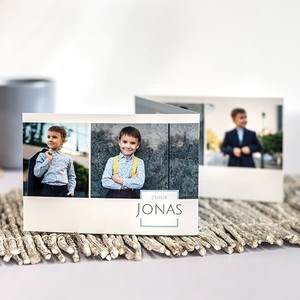 smartphoto, Doppelt gefaltete Grusskarte Querformat zur Kommunion, Doppelt gefaltete Grusskarte Querformat zur Kommunion