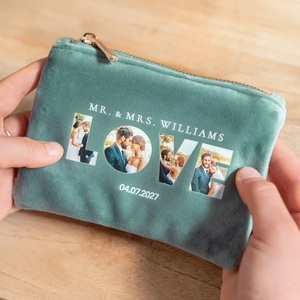 smartphoto, Kleine Kosmetiktasche Samt Grün zum Muttertag, Kleine Kosmetiktasche Samt Grün zum Muttertag