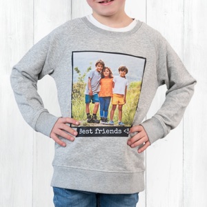 smartphoto, Kinder Sweatshirt Grau gesprenkelt 12 bis 14 Jahre, Kinder Sweatshirt Grau gesprenkelt 12 bis 14 Jahre