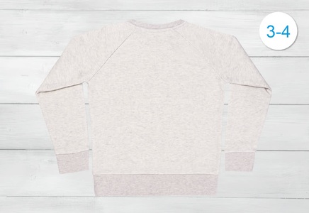 smartphoto, Kinder Sweatshirt mit Foto Cremeweiss meliert Rückseite 3 bis 4 Jahre, 