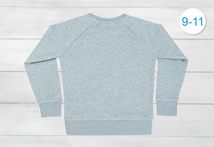 smartphoto, Kinder Sweatshirt mit Foto Blau meliert Rückseite 9 bis 11 Jahre, 