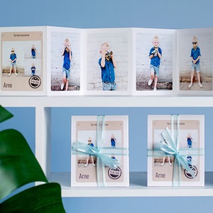 smartphoto, Grusskarte 10-seitig Hochformat (12er Set) Weisser Schleife, Grusskarte 10-seitig Hochformat (12er Set) Weisser Schleife