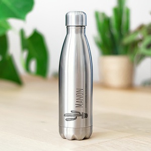 smartphoto, Trinkflasche Edelstahl Grau, Trinkflasche Edelstahl Grau