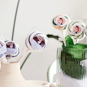 smartphoto, Grüne Lutscher mit Fotoaufkleber personalisiert - 12 Stk., Grüne Lutscher mit Fotoaufkleber personalisiert - 12 Stk.