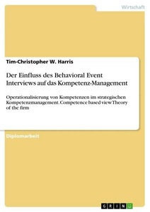 undefined, Der Einfluss des Behavioral Event Interviews auf das Kompetenz-Management
