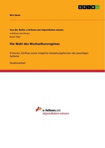 undefined, Die Wahl des Wechselkursregimes
