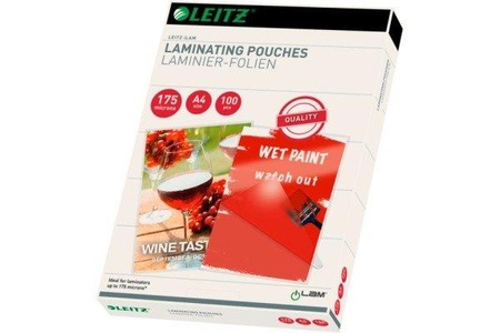 Leitz, Leitz Laminierfolie A4 175 ?m, Mediengewicht, LEITZ Laminiertasche A4 16933 glanz, 175my 100 Stk