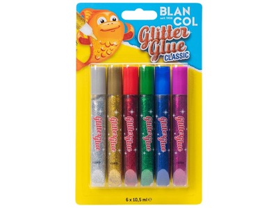 BLANCOL, BLANCOL Glitter Glue, Blancol Glitter Glue Pen, CLASSIC, 32401, (6 x 10.5ml)