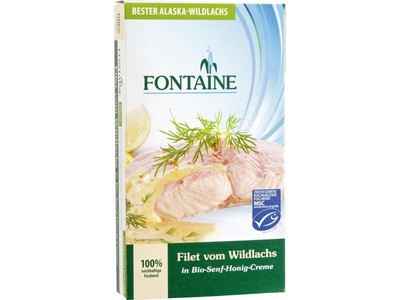 Fontaine, Fontaine Konserven Wildlachs Filet in, Fontaine Konserven Wildlachs Filet in Senfcrème 200 g