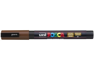 UNI, Uni Marker POSCA Braun, Farbe: Braun, uni-ball Posca Marker, 0,9-1,3mm, braun, Rundspitze, PC3M braun