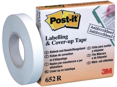 undefined, 3M Post-it 652R correction tape White 17.7 m 1 pc(s), 3M Post-it Abdeck- und Beschriftungsband, 2 x 8,4mm x 17,7m, 652R