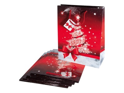 Sigel, Sigel Geschenktasche Silver Sparklingtree, SIGEL Geschenktasche Sparkling Tree GT022 Glanz 260x330x120mm 5 Stk.