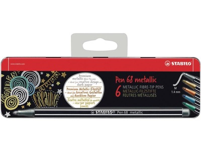 Stabilo, STABILO Filzstifte Pen 68 Metallic 6, STABILO Fasermaler Pen 68 Metallic 6 Stück