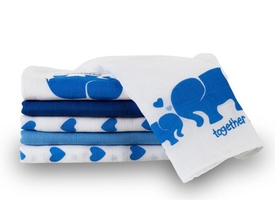 Makian, Makian Mullwindeln Elefant blau, Makian Mullwindeln Elefant blau