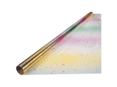 folia, Folia Geschenkfolie 75 cm x 3 m, Folia Geschenkfolie Regenbogen 75 cm x 3 m, Mehrfarbig